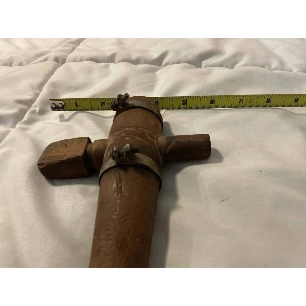 Antique Wooden Barrel Tap Spigot Vtg Primitive Beer Keg Spout Farmhouse Decor